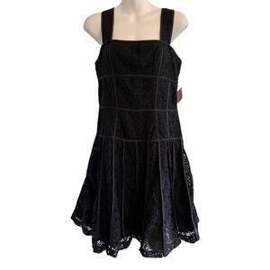 Ann Taylor Black Lace Lined Sleeveless Midi Dress Size 6 Whimsigoth Vamp NWT
